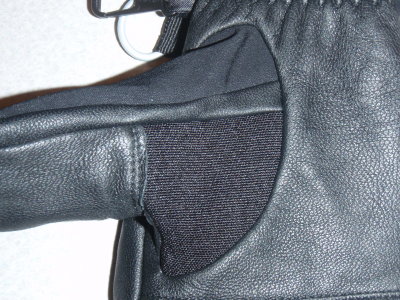 Close up of thumb stretch panel